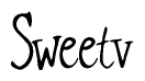 The image is of the word Sweetv stylized in a cursive script.