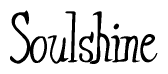 The image is of the word Soulshine stylized in a cursive script.