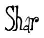 The image is a stylized text or script that reads 'Shar' in a cursive or calligraphic font.