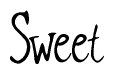 The image is a stylized text or script that reads 'Sweet' in a cursive or calligraphic font.