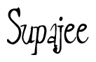 The image is of the word Supajee stylized in a cursive script.