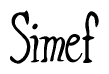 The image contains the word 'Simef' written in a cursive, stylized font.