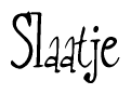 The image is of the word Slaatje stylized in a cursive script.