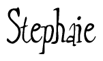 The image contains the word 'Stephaie' written in a cursive, stylized font.