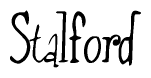 The image is of the word Stalford stylized in a cursive script.