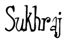 The image is of the word Sukhraj stylized in a cursive script.