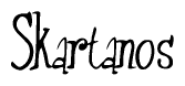 The image is of the word Skartanos stylized in a cursive script.