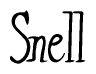 The image is a stylized text or script that reads 'Snell' in a cursive or calligraphic font.