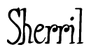 The image is a stylized text or script that reads 'Sherril' in a cursive or calligraphic font.