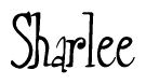 The image contains the word 'Sharlee' written in a cursive, stylized font.