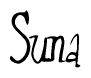 The image contains the word 'Suna' written in a cursive, stylized font.