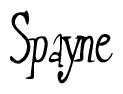 The image is of the word Spayne stylized in a cursive script.