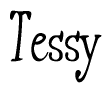 The image contains the word 'Tessy' written in a cursive, stylized font.