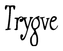 The image is of the word Trygve stylized in a cursive script.