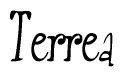 The image contains the word 'Terrea' written in a cursive, stylized font.