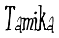 The image contains the word 'Tamika' written in a cursive, stylized font.