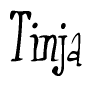 The image is a stylized text or script that reads 'Tinja' in a cursive or calligraphic font.
