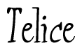 The image is a stylized text or script that reads 'Telice' in a cursive or calligraphic font.