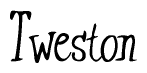 The image is a stylized text or script that reads 'Tweston' in a cursive or calligraphic font.