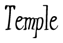 The image is of the word Temple stylized in a cursive script.