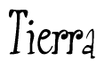 The image is of the word Tierra stylized in a cursive script.