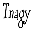 The image is of the word Tnagy stylized in a cursive script.