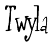 The image is of the word Twyla stylized in a cursive script.