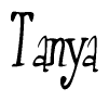 Cursive Script 'Tanya' Text