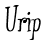 The image is a stylized text or script that reads 'Urip' in a cursive or calligraphic font.