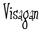 The image is a stylized text or script that reads 'Visagan' in a cursive or calligraphic font.