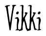 The image is of the word Vikki stylized in a cursive script.