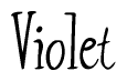 The image is of the word Violet stylized in a cursive script.