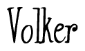The image contains the word 'Volker' written in a cursive, stylized font.