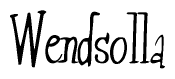 The image is of the word Wendsolla stylized in a cursive script.
