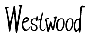 The image is of the word Westwood stylized in a cursive script.