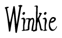 The image is of the word Winkie stylized in a cursive script.