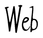 The image contains the word 'Web' written in a cursive, stylized font.