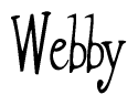 The image is of the word Webby stylized in a cursive script.