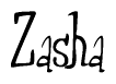 The image is of the word Zasha stylized in a cursive script.