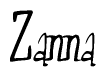 The image is a stylized text or script that reads 'Zanna' in a cursive or calligraphic font.