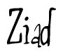 The image contains the word 'Ziad' written in a cursive, stylized font.