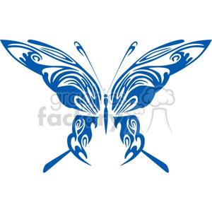 butterfly in blue with white inlay designed wings