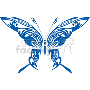 Butterfly in blue with white inlay designed wings