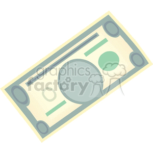 Clipart image of a stylized dollar bill.