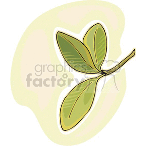 A clipart image of a green plant with three leaves.