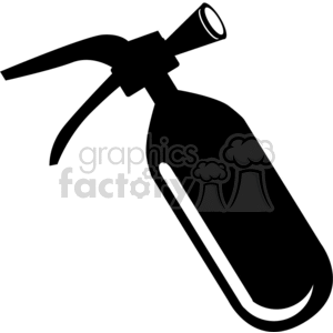 Black and white clipart image of a fire extinguisher.