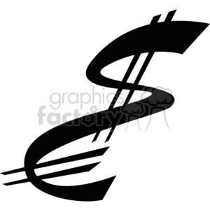 A stylized black and white design of a euro sign.