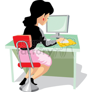 women working at a computer clipart. #370497 | Graphics Factory