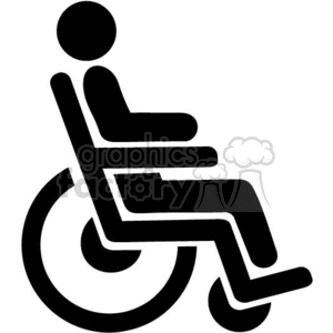 Clipart image of the international symbol of accessibility, depicting a person in a wheelchair.