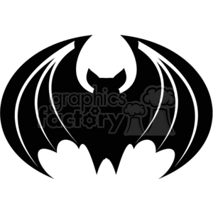 Black bat with wings spread open